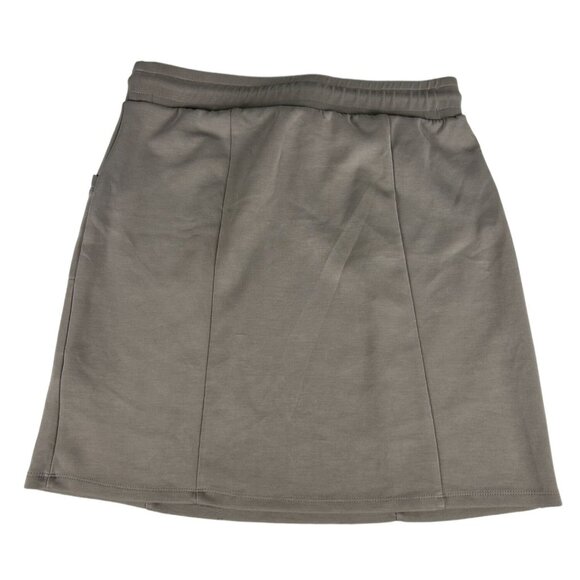 Cable & Gauge Drawstring Above The Knee Skirt Women S Gray Elastic Waist Pockets - Picture 3 of 3